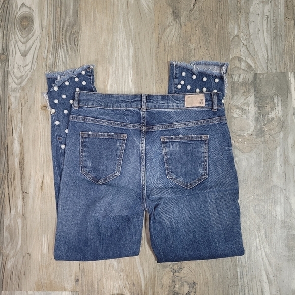 Zara Beaded raw hem jeans size 6 - Picture 2 of 4